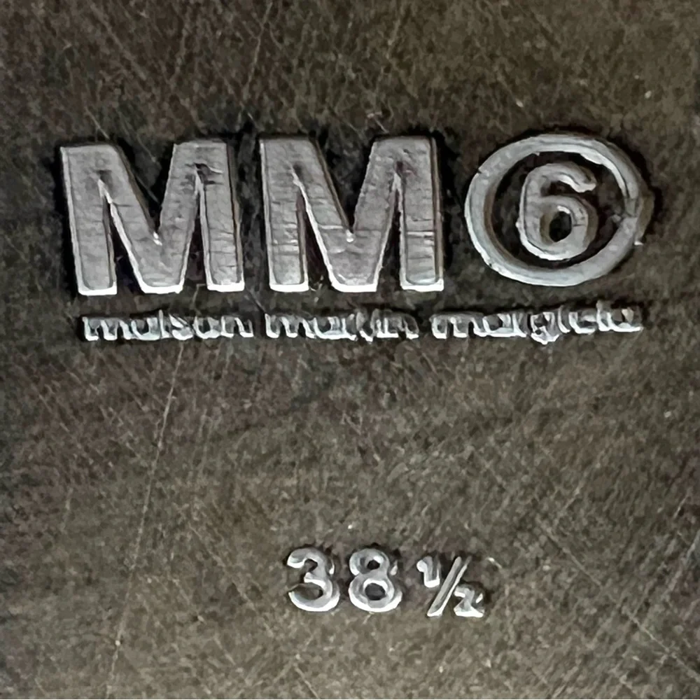 Maison Martin Margiela MM6 Black Snakeskin Leather Round Toe Block Heels 38.5 - Picture 11 of 12